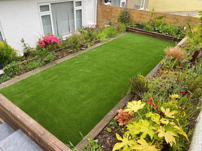 Completed artificial grass installation in Durham